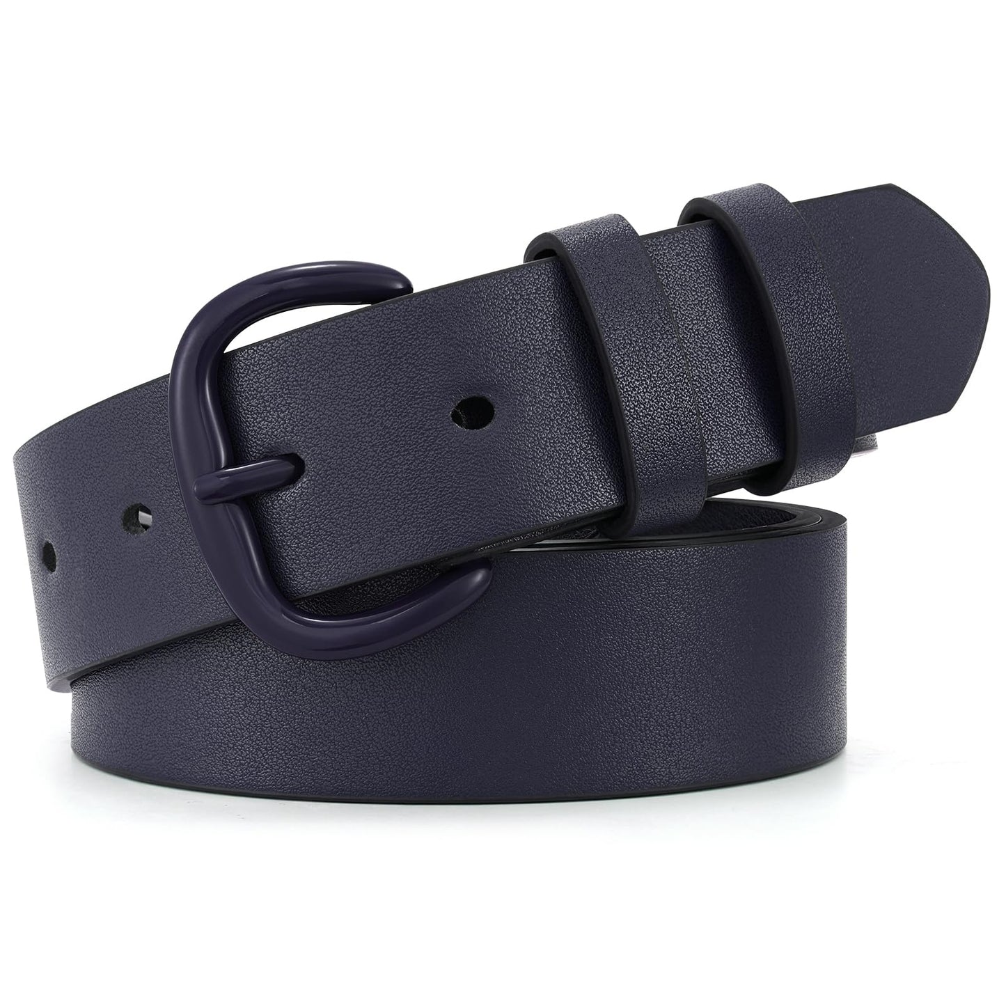 HOTWHIPPY Women Leather Belt for Jeans Pants Dresses Black Ladies Waist Belt with Pin Buckle