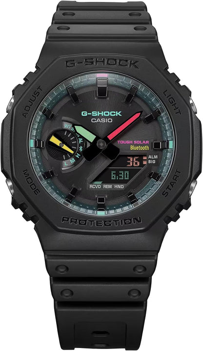 HOTG-Shock Casio 2100 Series Analog-Digital Multi-Color Black Resin Watch 48.5mm - GAB2100MF-1A