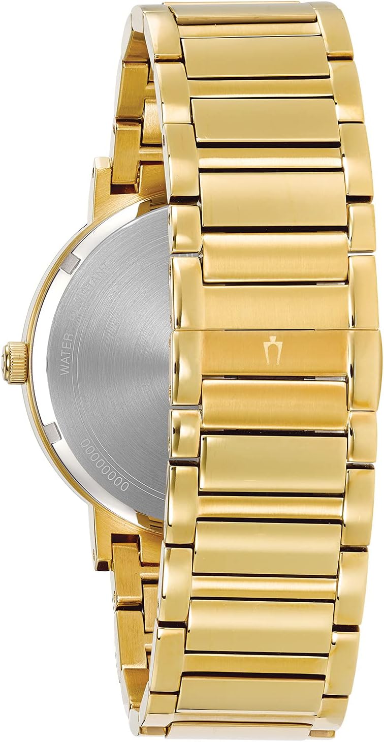 HOTBulova Men's 3-Hand Quartz Watch with Diamond Dial and Edge to Edge Crystal