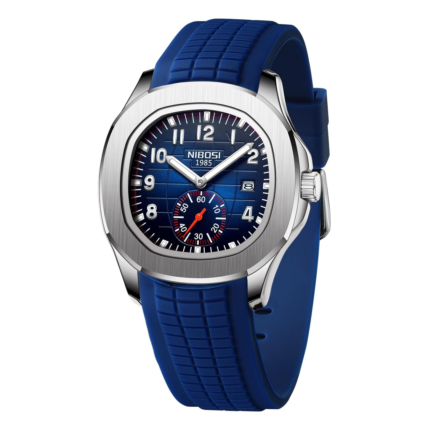 HOTNIBOSI Men's Analog Watch, Black Silicone Strap, Date Display | Unique Designer, Waterproof Fashion Casual Sports Classic Dress Quartz Wrist Watches for Men