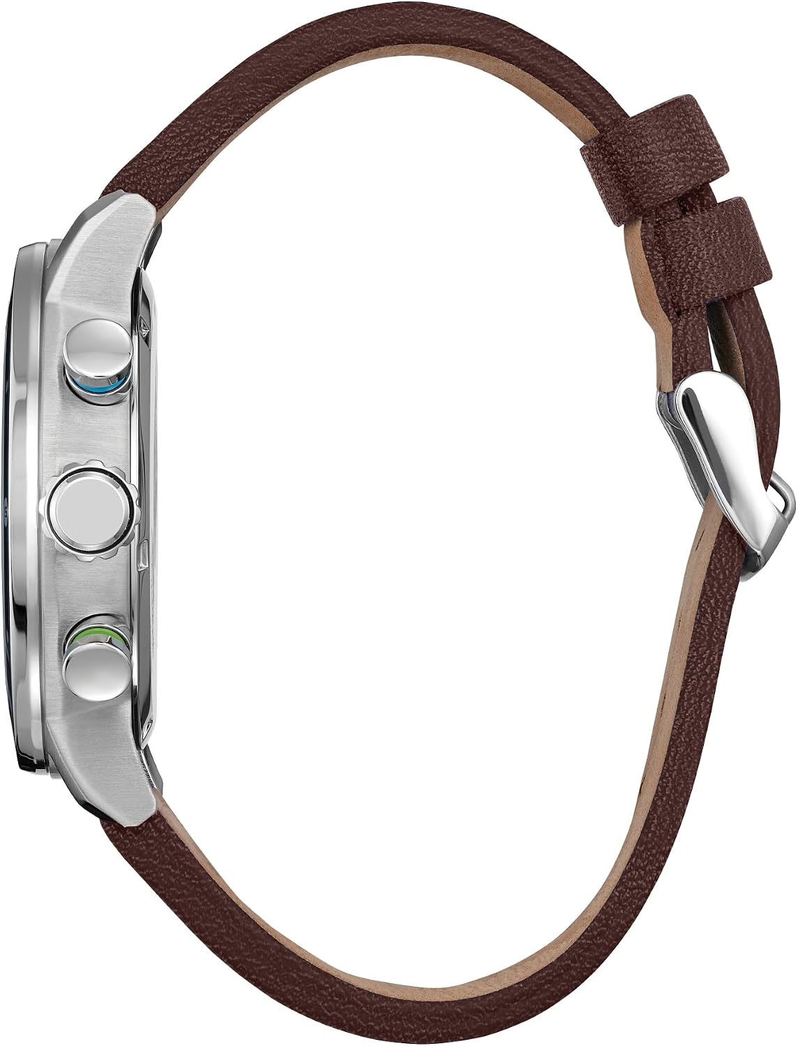 HOTCitizen Men's Eco-Drive Star Wars Luke Skywalker Chronograph Stainless Steel Watch with Brown Leather Strap, Blue Bezel, 44mm (Model: CA0768-07W)