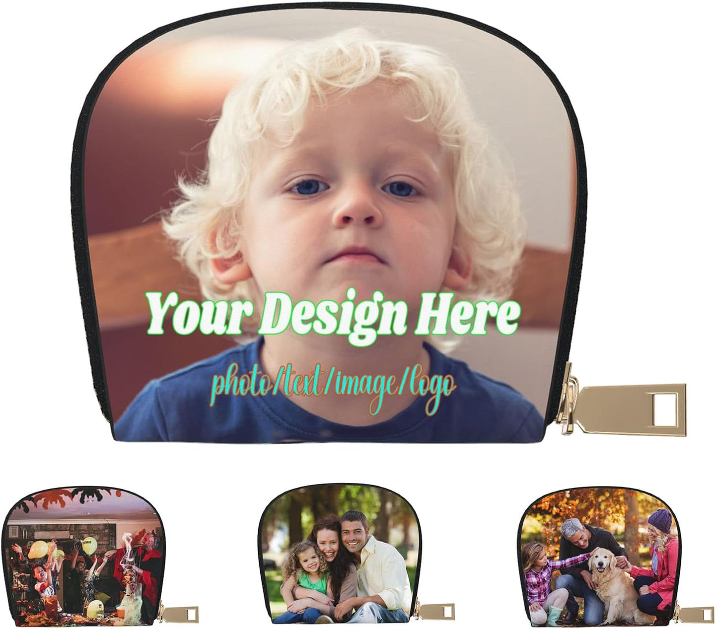 HOTCustom Coin Purse Design Your Own Personalized Leather Shell Card Bags Customized Wallet storage bags for Women Gifts Style 3
