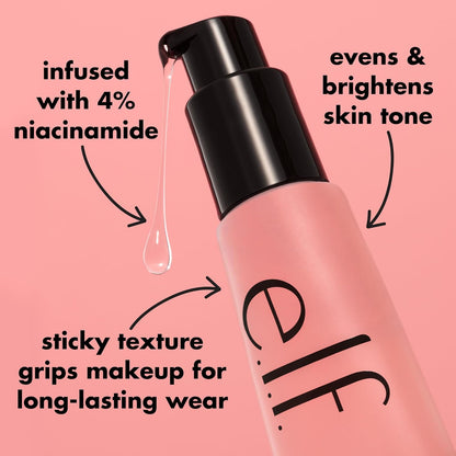 HOTe.l.f. Power Grip Primer + 4% Niacinamide, Gel-Based & Hydrating Face Primer, Helps Visibly Even Skin & Brighten, Grips Makeup, Vegan & Cruelty-Free, 0.811 Fl Oz