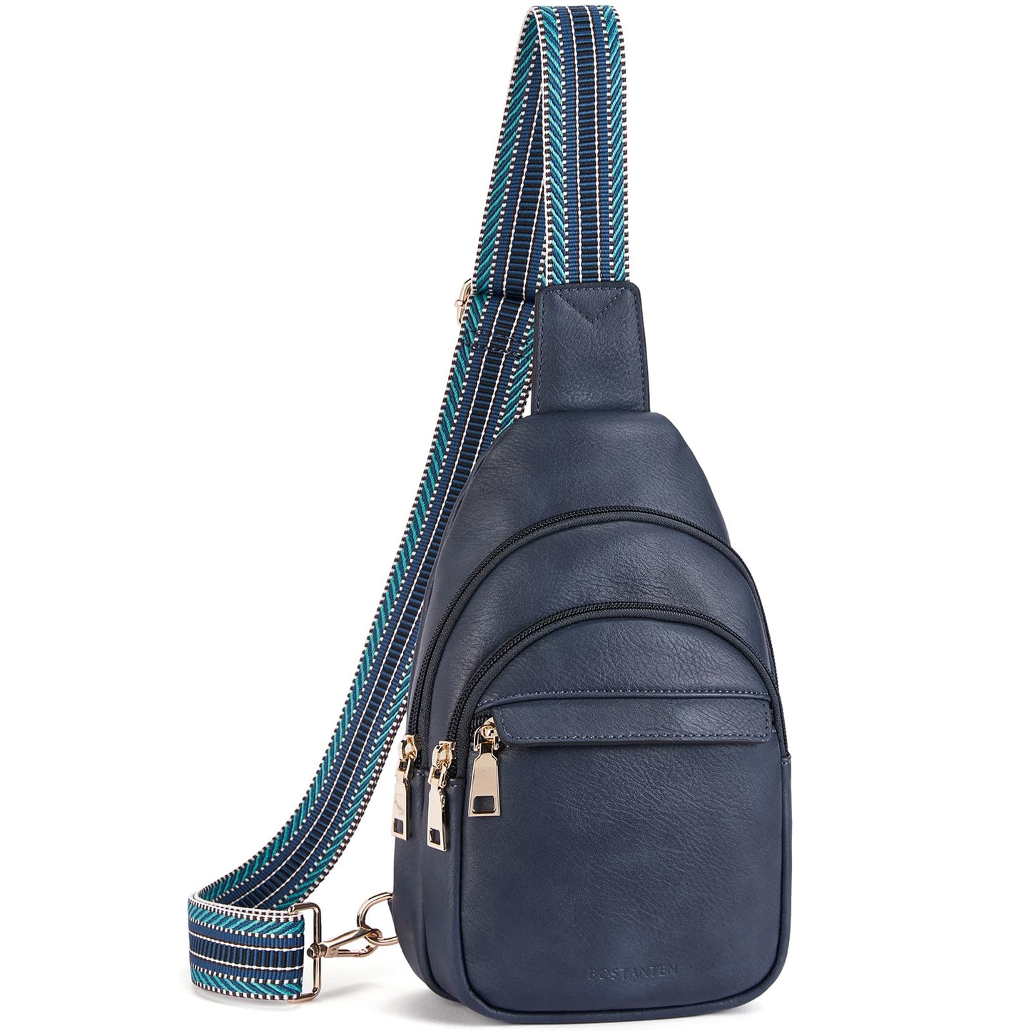 HOTBOSTANTEN Sling Bag for Women Leather Crossbody Bags Fanny Pack Chest Bag for Travel