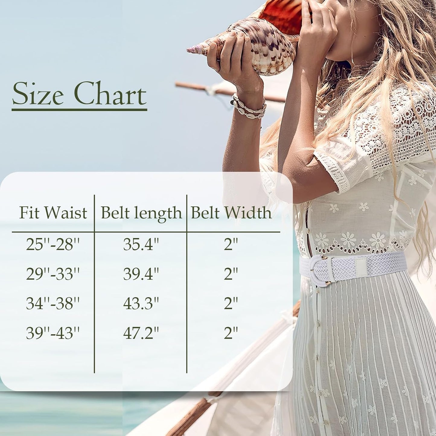 HOTBraided Belt for Women Dress Summer Ladies Woven Wide Boho Belt for Jeans