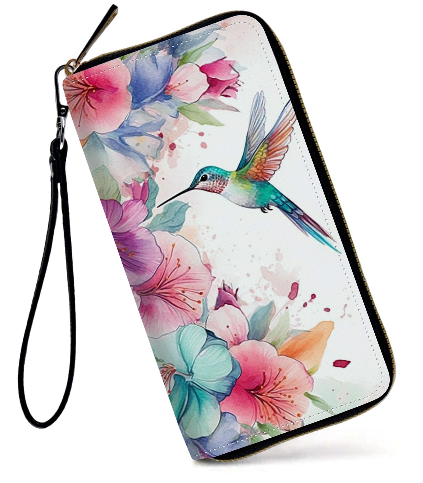 HOTWomens Wallet, Large Capacity RFID Blocking PU Leather Wristlet Wallets for Women Ladies Men Credit Card Holder Zipper Wallet Phone Holder Clutch Travel Purse, Art Moon Starry Night