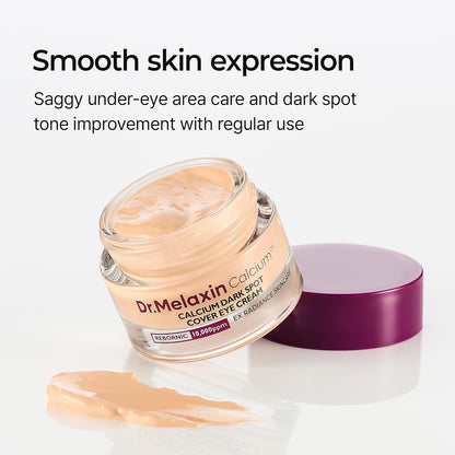 HOTDr.Melaxin Calcium Dark Spot Eye Cream 15g – Niacinamide & Calcium Gluconate Eye Cream for Dark Circles, Under Eye Bags & Sagging | Hydrolyzed Elastin EX Volume Firming | Korean Eye Cream