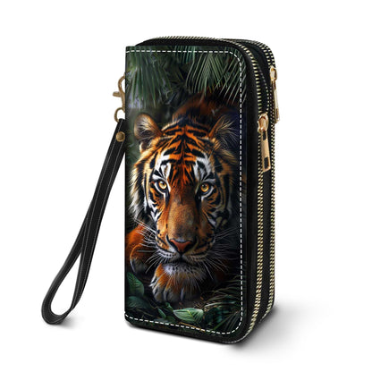 HOTWomen's Large Capacity Wallet PU Leather Double Zipper Clutch Purse Multifunctional Wallet with Removable Wristlet Strap for Smart Phone/Coin/Card/Cash, Flower Butterfly