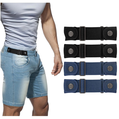 HOTBELTROAD No Buckle Belts for Men Women Side Belt without Buckle Elastic Stretch Adjustable Invisible Belt
