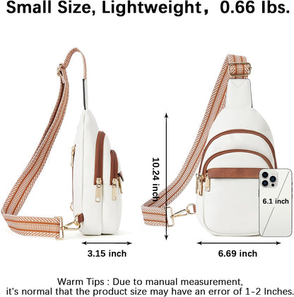 HOTBOSTANTEN Sling Bag for Women Leather Crossbody Bags Fanny Pack Chest Bag for Travel