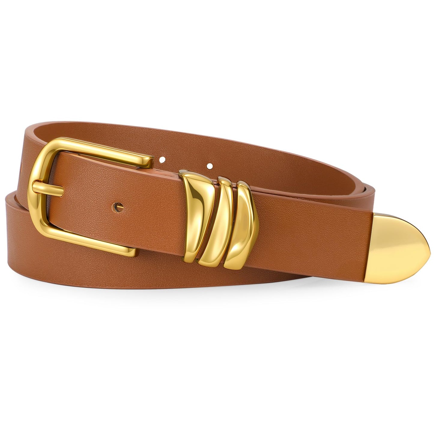 HOTVONMELLI Women's Belt for Jeans Dress Leather Belt for Women Fashion Waist Ladies Belt with Silver Buckle