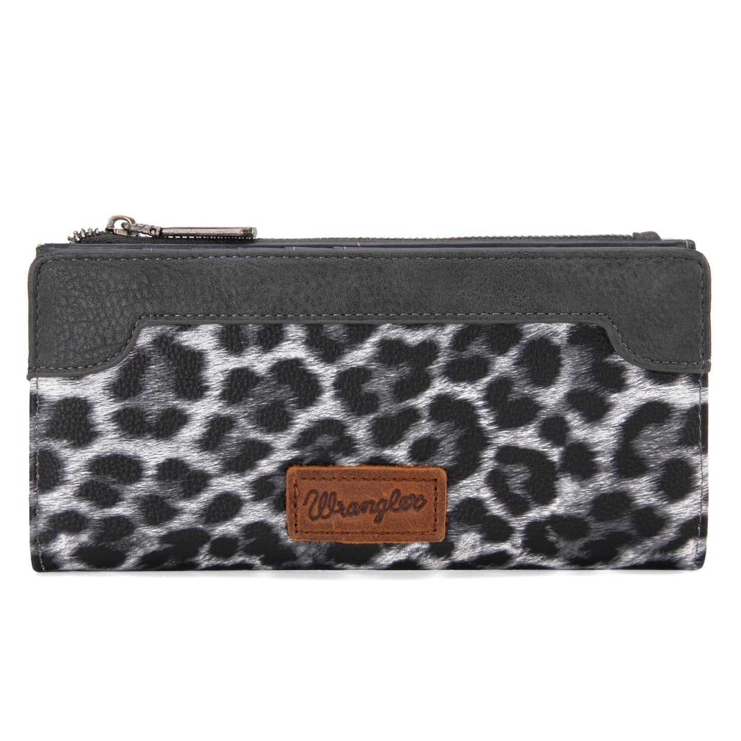 HOTMontana West Wrangler Cow Print Wallets Womens Bifold Credit Card Wallet Women's Wallets, Card Cases & Money Organizers Brown Wallet for Women Ladies Female Cash Wallett with Smooth Zipper
