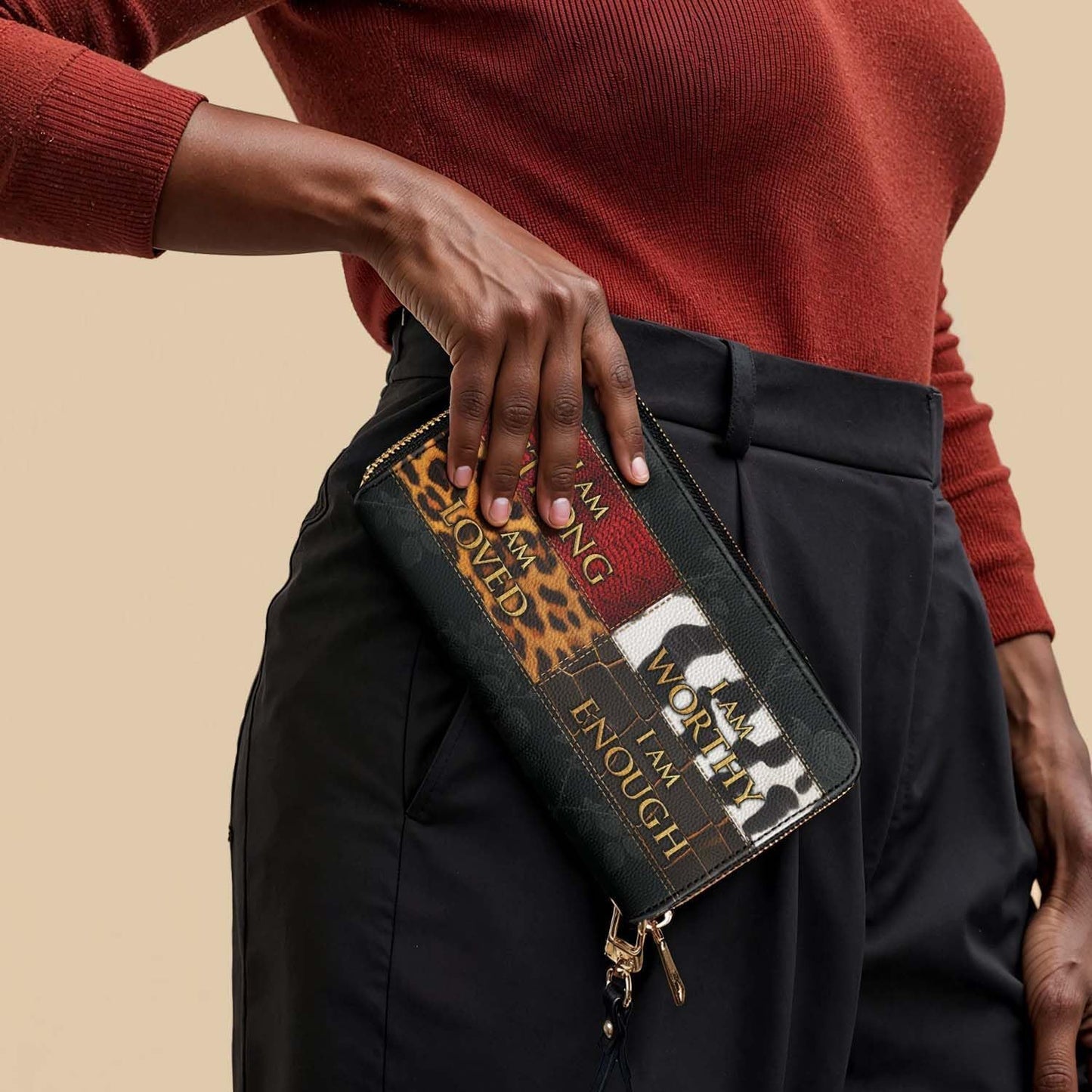 HOTAfrican American Black Women Leather Wallet, Afro Black Queen RFID Blocking Credit Card Holder Clutch Purse Wristlet, Mothers Day Birthday Gift for Women Girl Sister (African Inspiration)