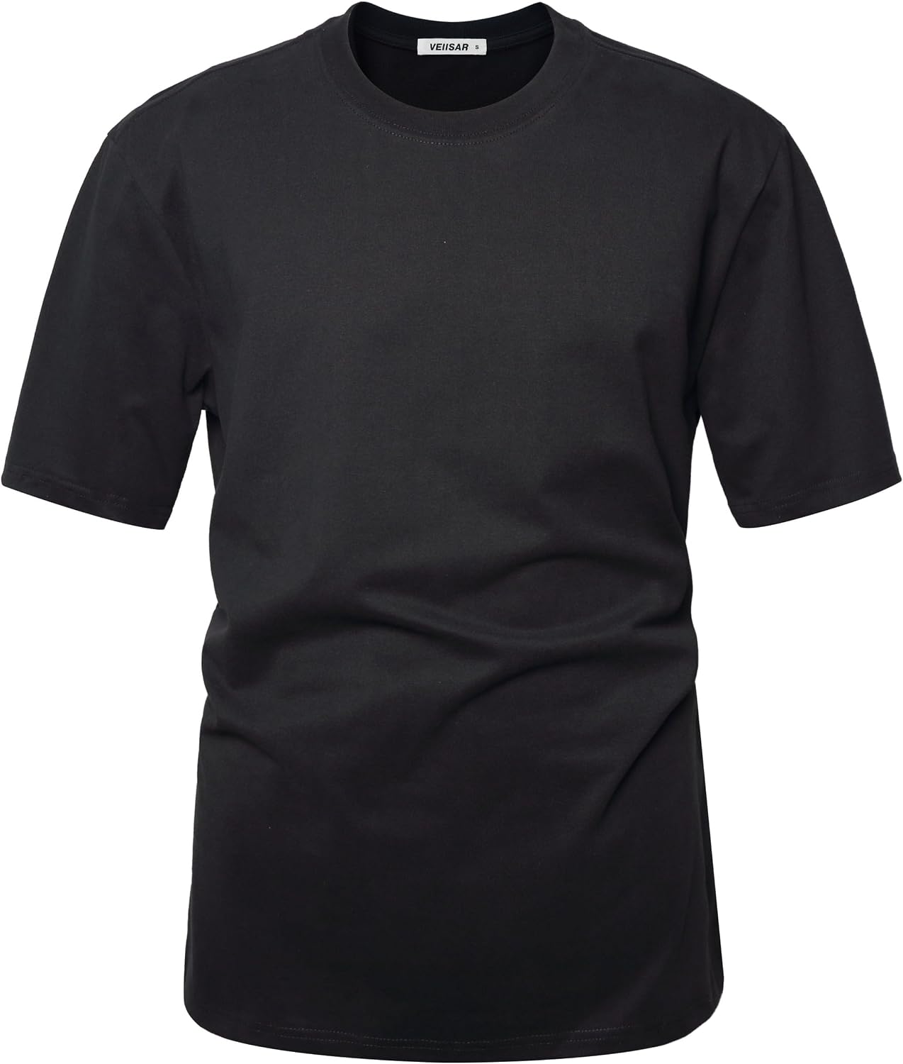 HOTVEIISAR Men's Heavy Weight Crew Neck T-Shirt Mens Premium Cotton Tee - Pre Shrunk S-3XL