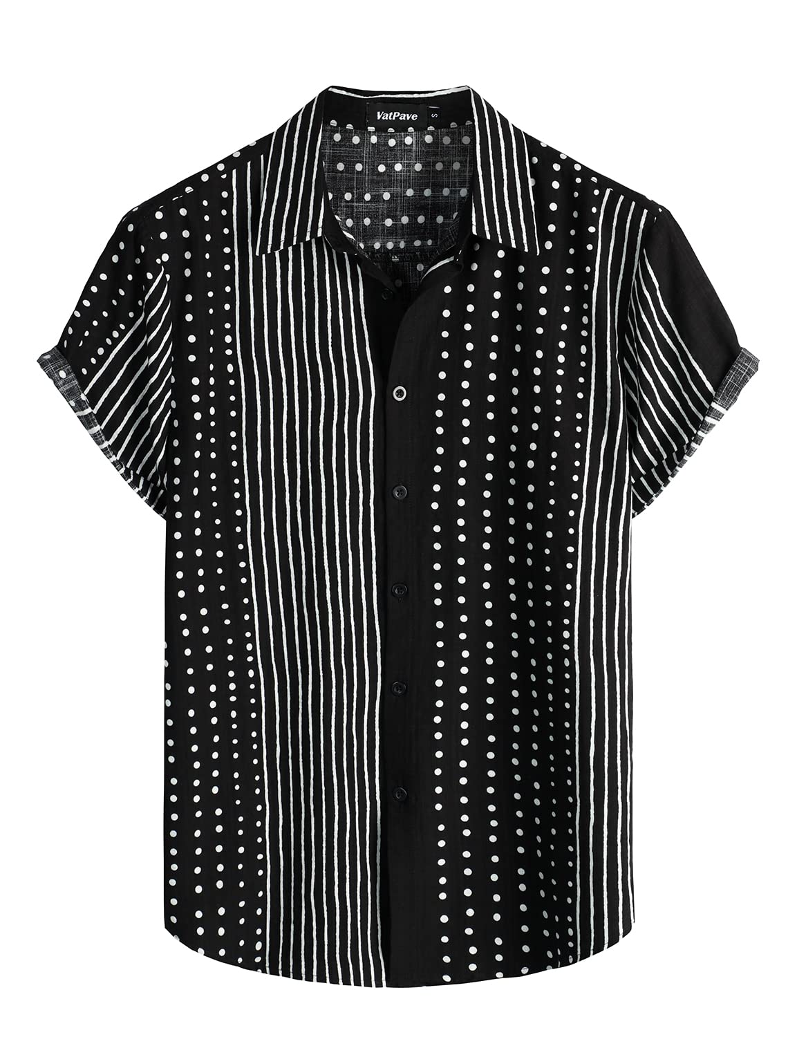 HOTVATPAVE Mens Casual Short Sleeve Button Down Shirts Regular Fit Hawaiian Summer Shirt