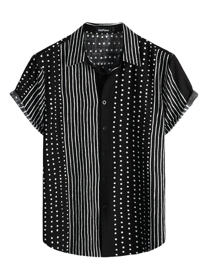 HOTVATPAVE Mens Casual Short Sleeve Button Down Shirts Regular Fit Hawaiian Summer Shirt