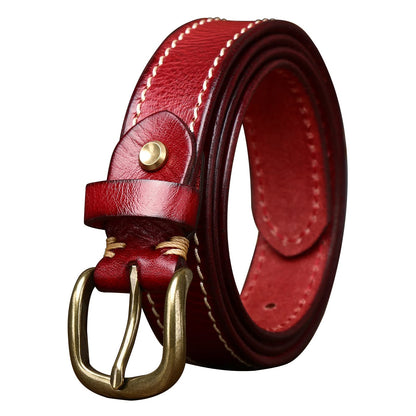HOTWomens Belts for Jeans 1.1" Width Ladies Belts for Dresses Full Grain Leather Gold Buckle Belt Gift Box
