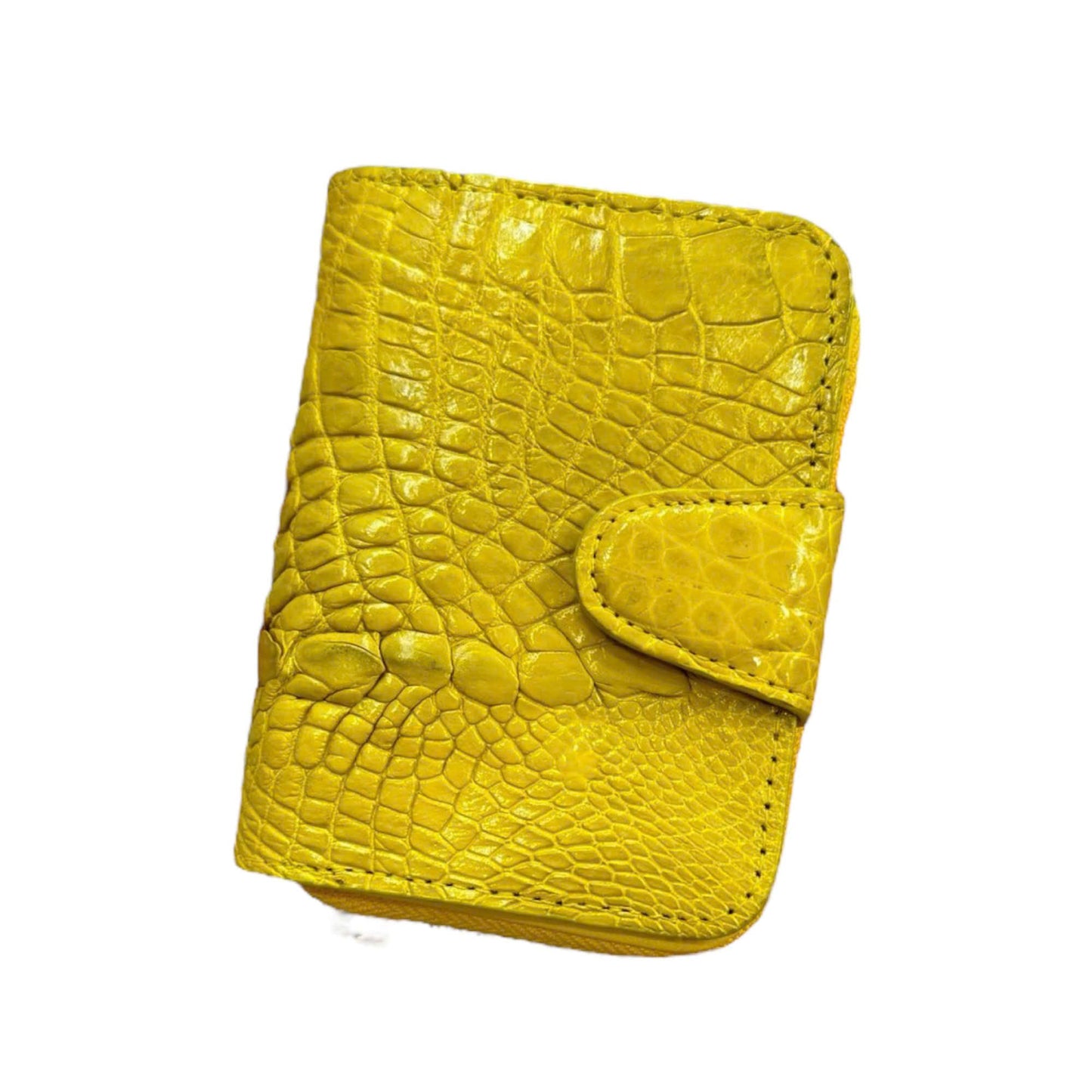 HOTGenuine Alligator Leather Minimalist Wallets Credit Card Holder for women's (Red)