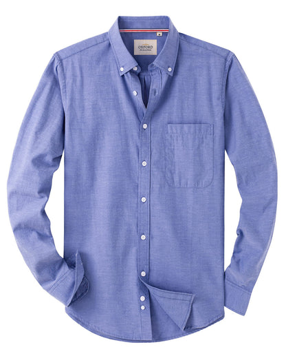 HOTAlimens & Gentle Mens Solid Oxford Shirt Long Sleeve Dress Shirt Work Casual Button Down Shirts with Pocket