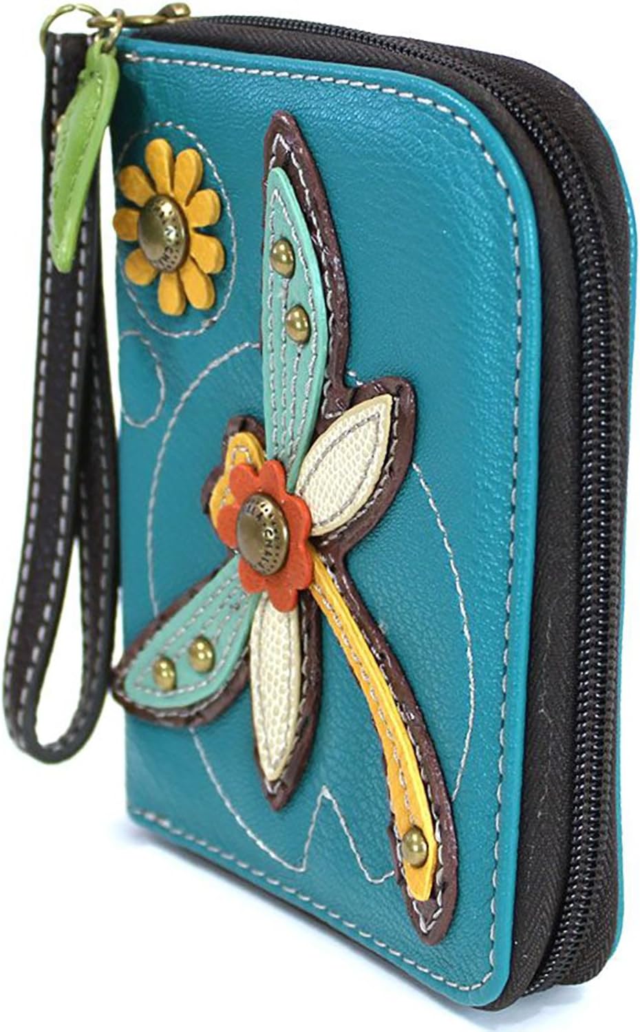 HOTChala Dragonfly Zip Around Wallet Wristlet - Vegan Leather