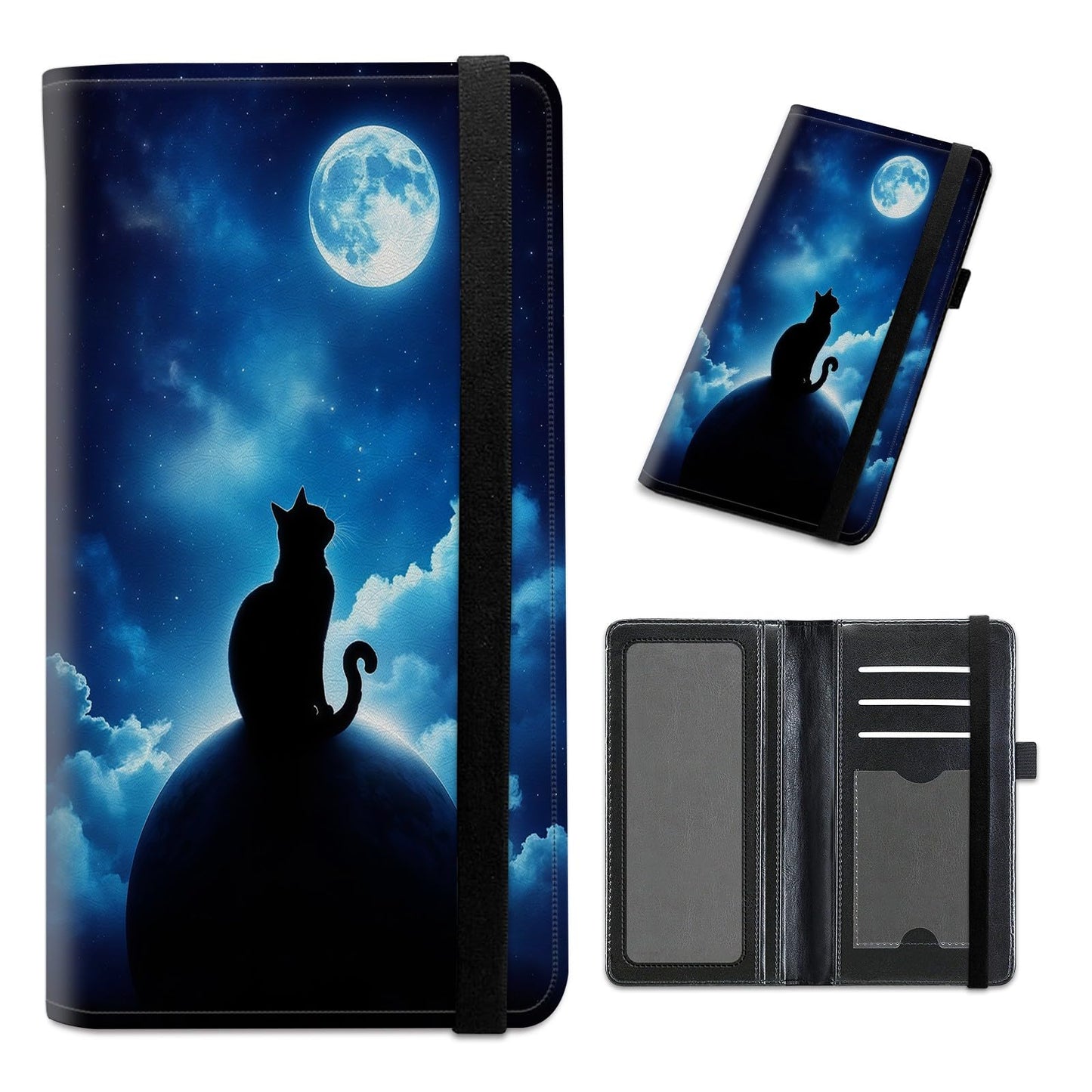 HOTCheckbook Cover for Personal Checkbook Leather Check Book Covers for Women Men with RFID Blocking Multi Card Slots Lightweight Compact Wallet, Retro Music Note