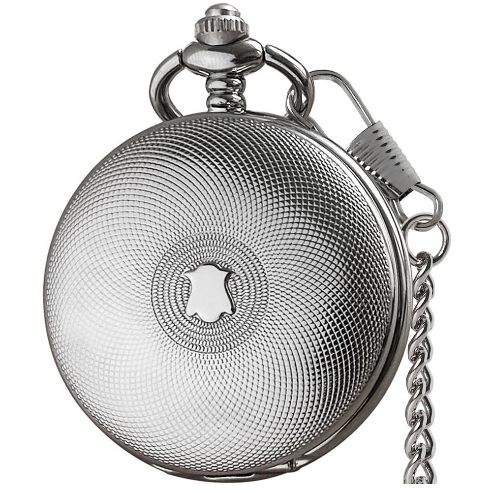 HOTVIGOROSO Mechanical Pocket Watches for Men Skeleton Pocket Watch with Chain | Vintage gold men's pocket watch,Hand wind up mechanical,Roman No. analog pocketwatch,Reloj de bolsillo para hombre,Gift ideal