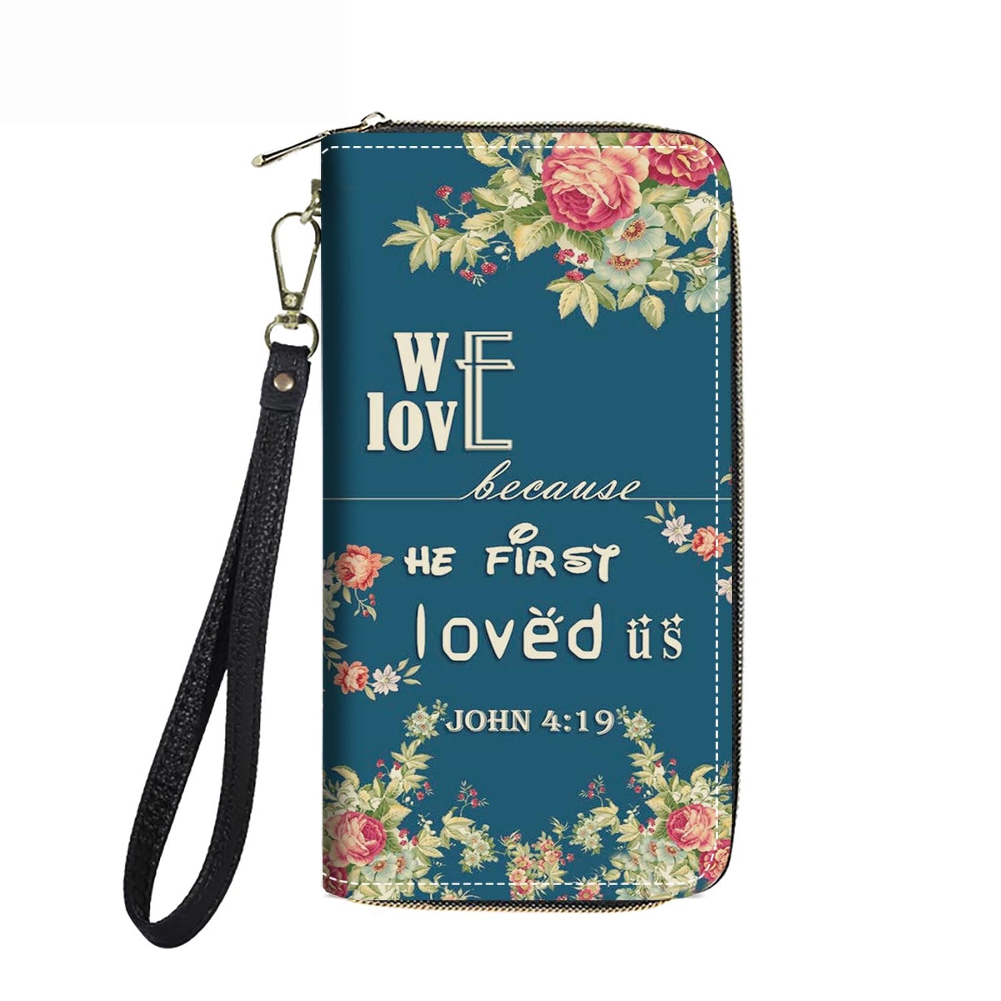 HOTWomen's Large Capacity Wallet PU Leather Double Zipper Clutch Purse Multifunctional Wallet with Removable Wristlet Strap for Smart Phone/Coin/Card/Cash, Flower Butterfly