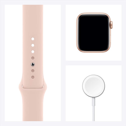 HOTApple Watch SE (GPS, 40mm) - Gold Aluminum Case with Pink Sand Sport Band (Renewed)