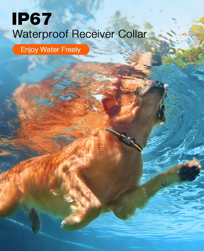 HOTBousnic Dog Shock Collar - 3300Ft Dog Training Collar with Remote for 5-120lbs Small Medium Large Dogs Rechargeable Waterproof e Collar with Beep (1-8), Vibration(1-16), Safe Shock(1-99) (Orange)