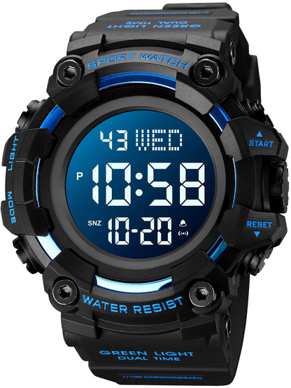 HOTGosasa Men Sports Military Watches Digital Airplane Shaped LED Light Waterproof Watches