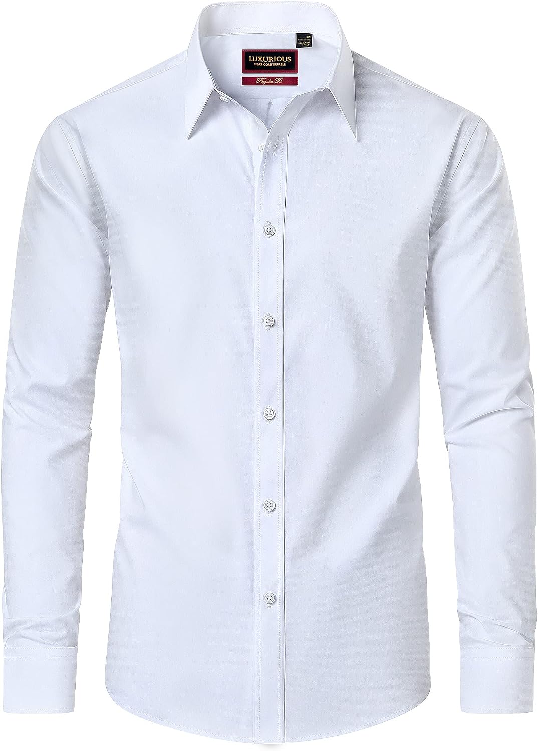HOTLion Nardo Cotton Mens Dress Shirts Long Sleeve Wrinkle Free Business Casual Button Down Shirts Formal Shirts Big and Tall