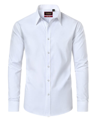 HOTLion Nardo Cotton Mens Dress Shirts Long Sleeve Wrinkle Free Business Casual Button Down Shirts Formal Shirts Big and Tall