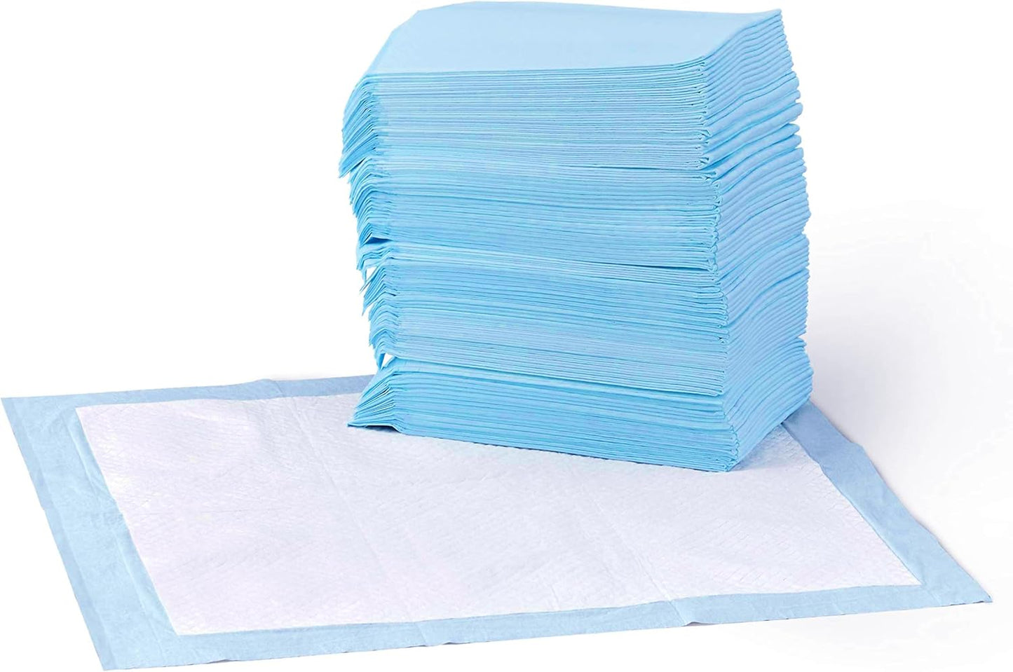 HOTAmazon Basics Leak-Proof Dog and Puppy Potty Training Pee Pads with Quick-Dry 5-Layer Super Absorbent Surface for Dog Training, Floor Protection, Regular Size 22x22", Blue & White, 50 Count