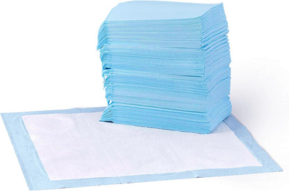 HOTAmazon Basics Leak-Proof Dog and Puppy Potty Training Pee Pads with Quick-Dry 5-Layer Super Absorbent Surface for Dog Training, Floor Protection, Regular Size 22x22", Blue & White, 50 Count