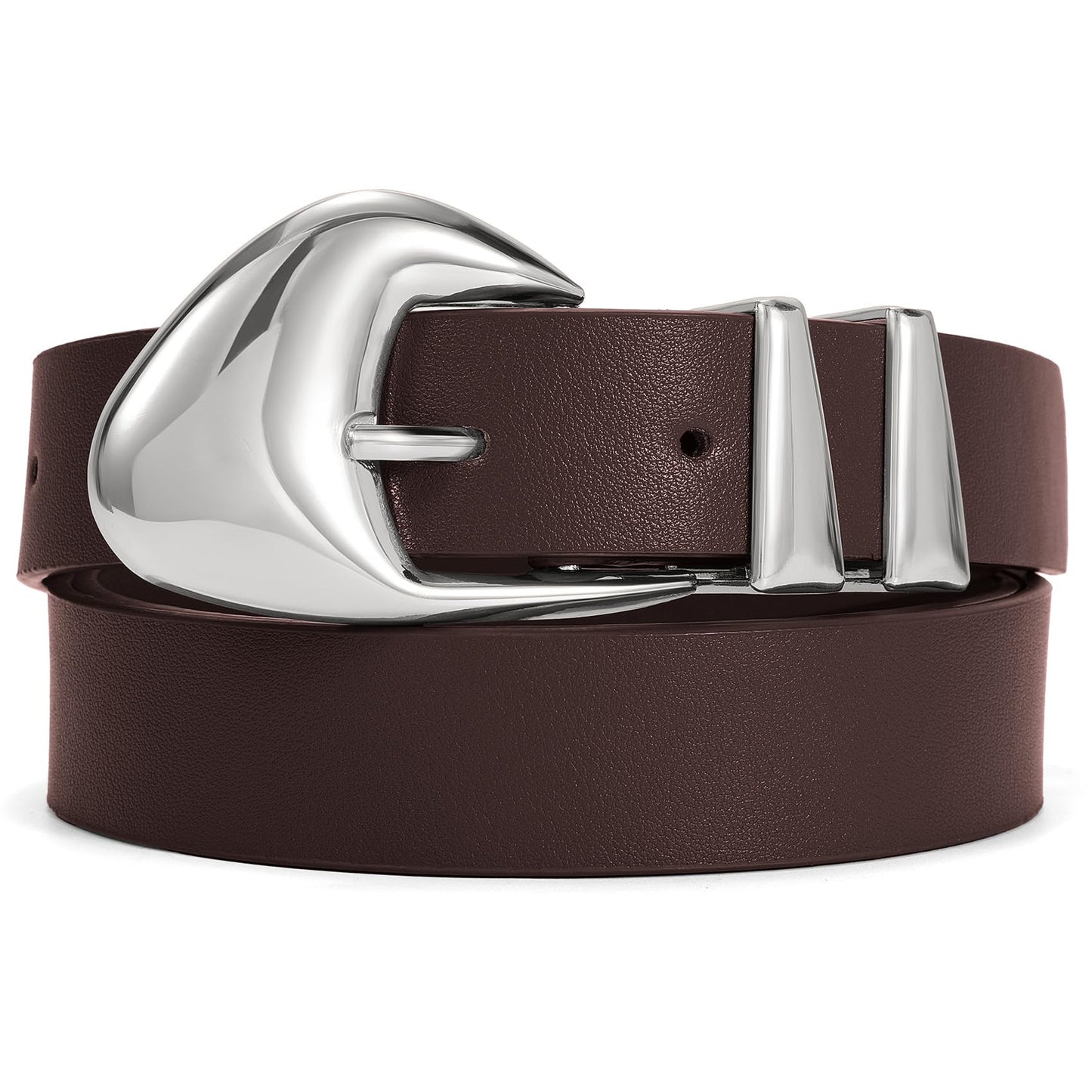 HOTXZQTIVE Women's Leather Belts for Jeans Dress Pants Black Brown Belts for Women Ladies Waist Belts with Gold Buckle