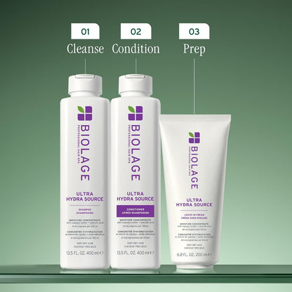 HOTBiolage Ultra Hydra Source Conditioner - Intensely Moisturizes and Conditions, Prevents Frizz and Flyaways, For Very Dry, Thick, Coarse Hair, Infused with Micro-dosed Cupuaçu Butter & Salicylic Acid