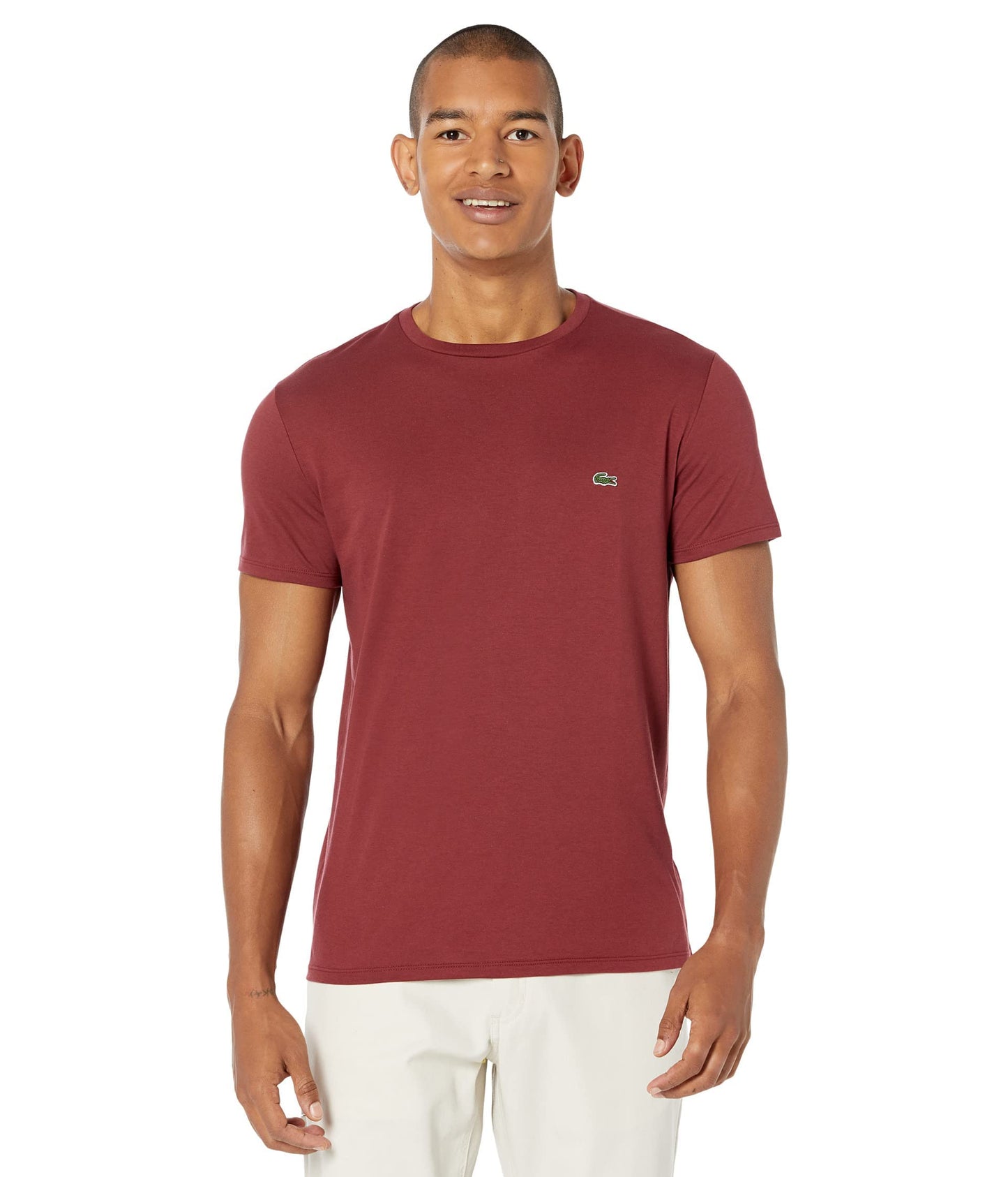 HOTLacoste Men's Short Sleeve Pima Jersey Crew Neck Tee
