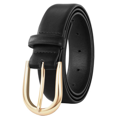 HOTWomen Belt for Jeans Pants Fashion Gold Buckle Ladies Dress Waist Belt