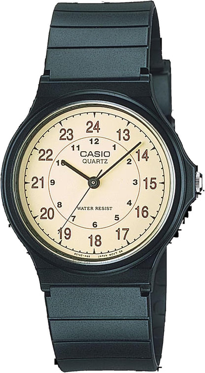 HOTCasio MQ24-9B Unisex Military Dial Black Rubber Strap Casual 3-Hand Analog Watch