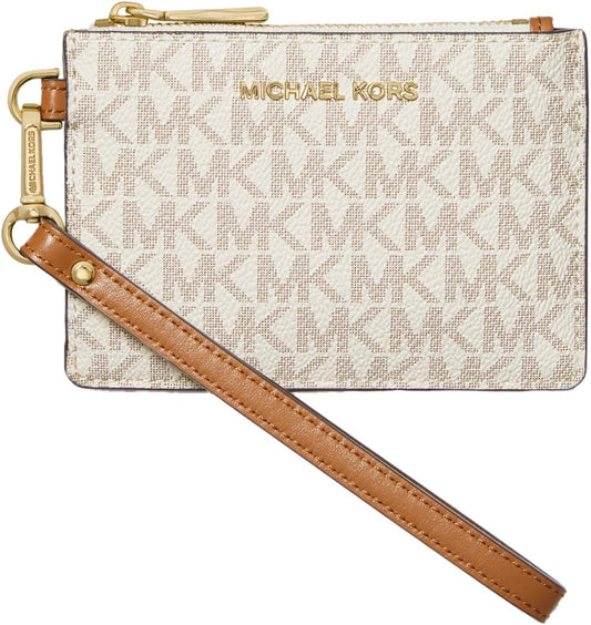 HOTMichael Kors Jet Set Small Coin Purse, Gold-Tone Hardware/Vanilla