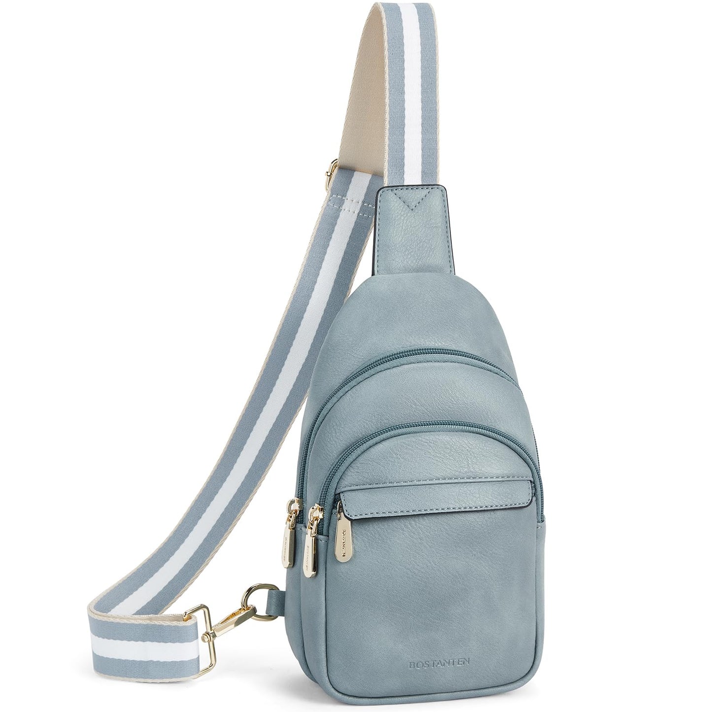 HOTBOSTANTEN Sling Bag for Women Leather Crossbody Bags Fanny Pack Chest Bag for Travel