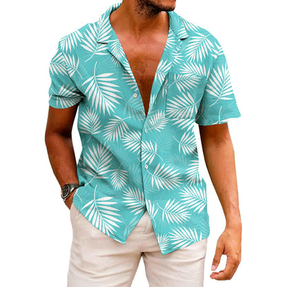 HOTKYKU Funky Hawaiian Shirt for Men Palm Beach Shirts Tropical Vacation Clothes