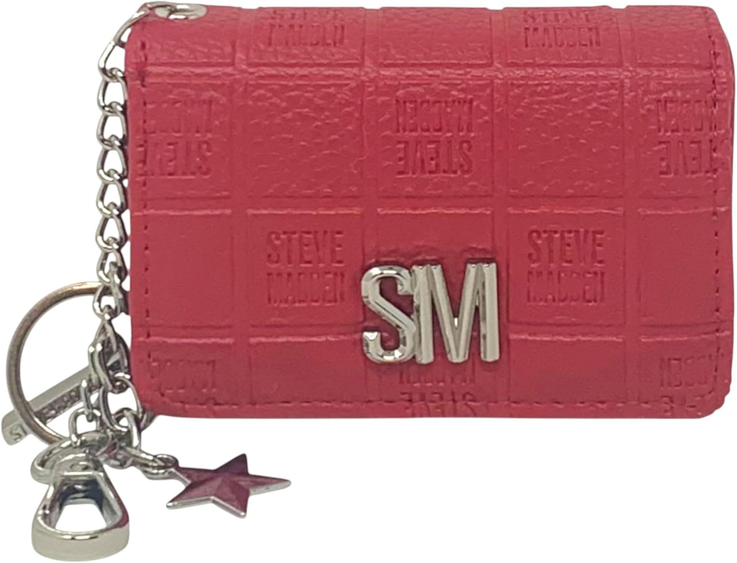 HOTSteve Madden Women’s Bklara Card Case with Keyring and Clip (Black) (Black)