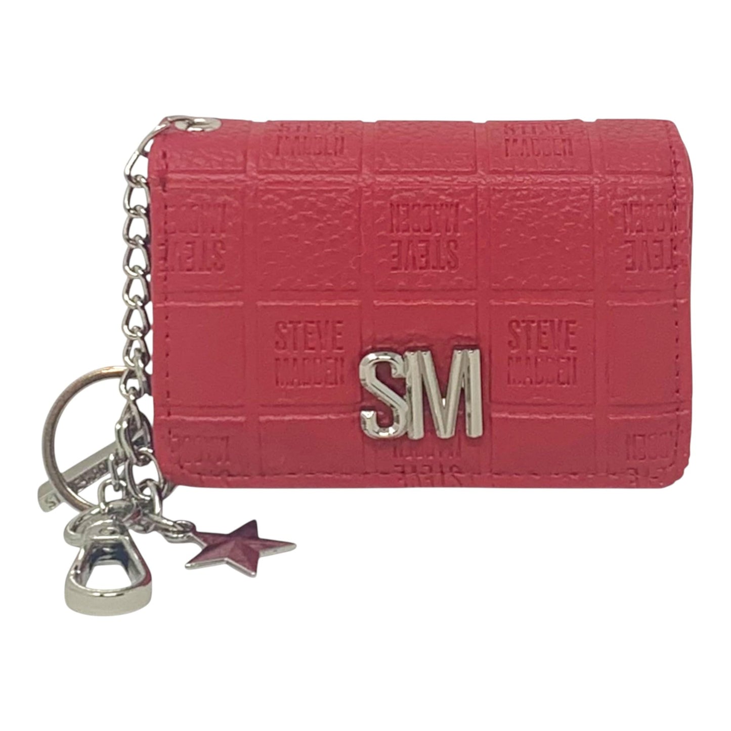 HOTSteve Madden Women’s Bklara Card Case with Keyring and Clip (Black) (Black)