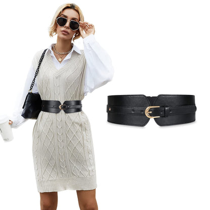 HOTSUOSDEY Womens Wide Elastic Waist Belt for Dress Ladies Stretch Cinch Belt for Women