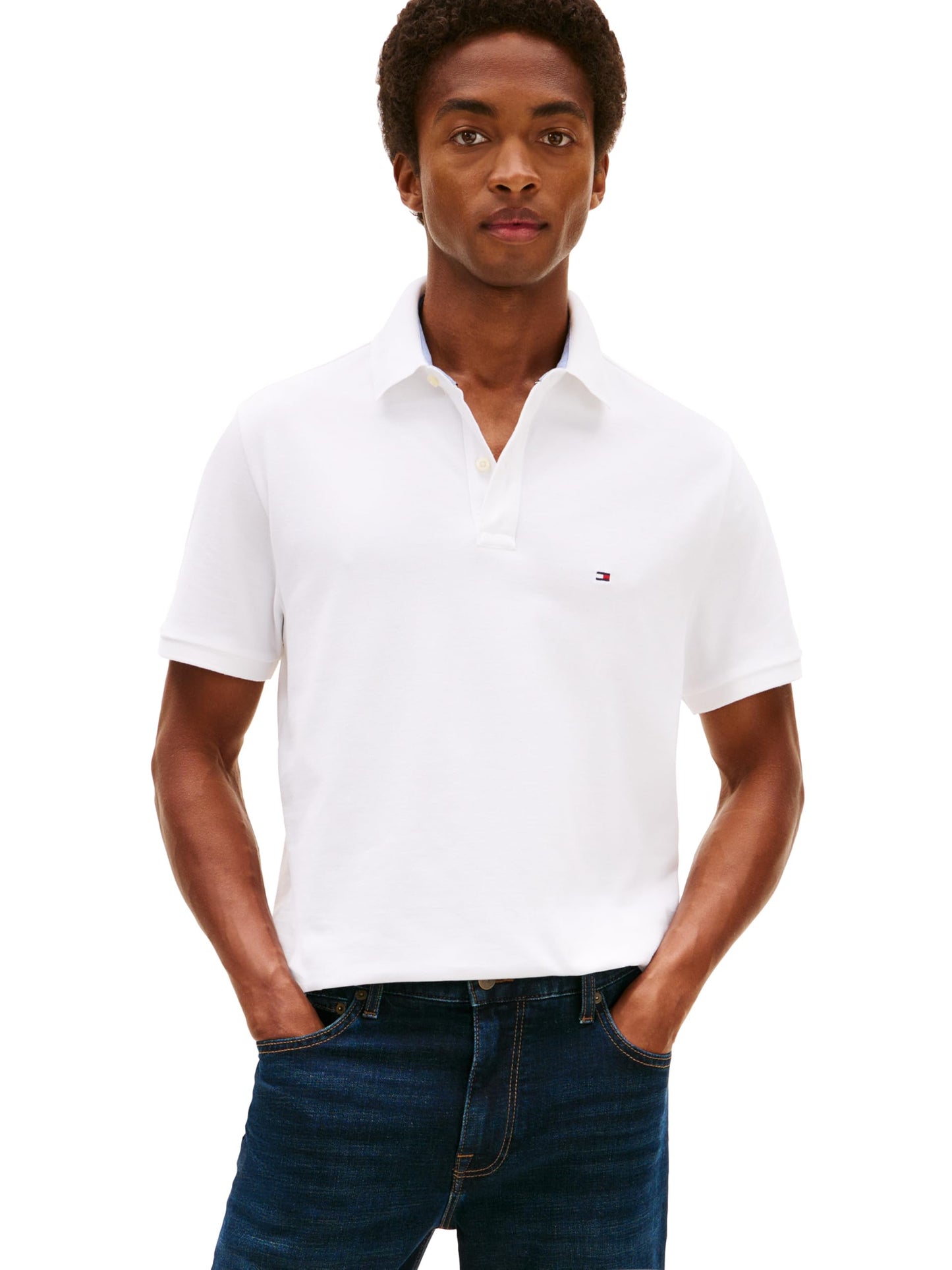 HOTTommy Hilfiger Mens Short Sleeve Cotton Pique Polo Shirt in Regular Fit