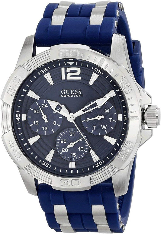 HOTGuess Iconic Blue Stainless Steel Stain Resistant Silicone Watch