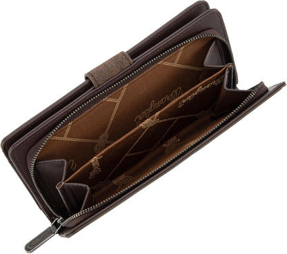 HOTMontana West X Wrangler Large Womens Wallet Western Tooling Flower Wallets, Card Cases & Money Organizers Bifold Card Cash Phone Wallet Ladies Female Travel Clutch Wallets with RFID Lining