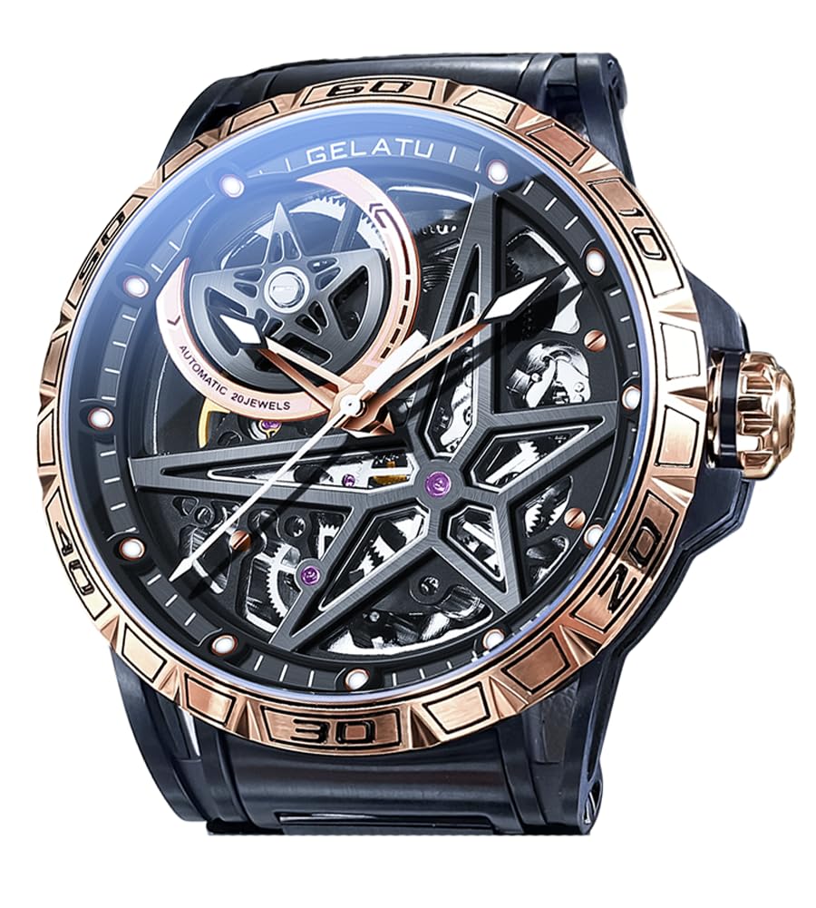 HOTOLEVS Men Watch Blue Gold Analog Quartz Stainless Steel Waterproof Luminous Date Luxury Casual Watch