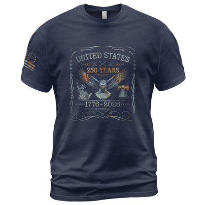 HOT250th Anniversary USA T-Shirt, Patriotic Shirts for Men | This patriotic 1776-2026 shirt honors the historic anniversary milestone, delivering a classic graphic tee for men